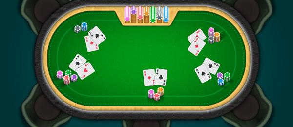 Create a Poker Table with Cards and Poker Chips Stacks