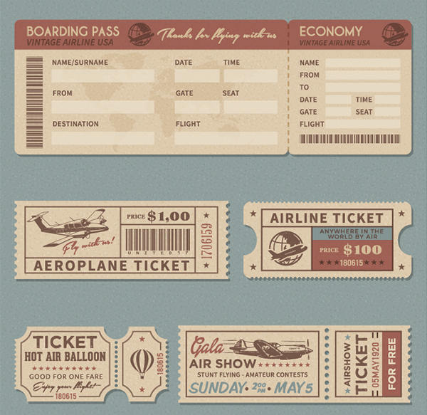 Vintage Airline Tickets 52