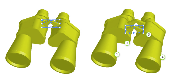 Binoculars on white background vector