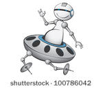 stock-vector-happy-alien-robot-with-spaceship-100786042