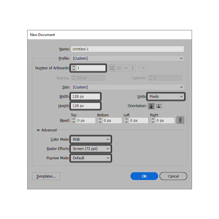 1-setting-up-a-new-document