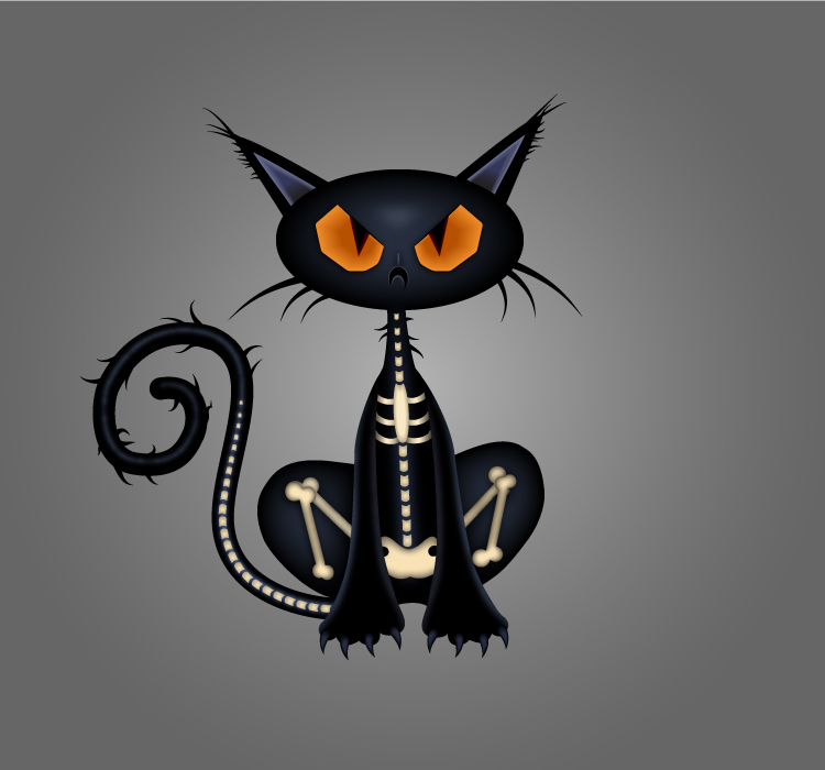 How to Draw a Spooky Black Cat Character in Adobe Illustrator