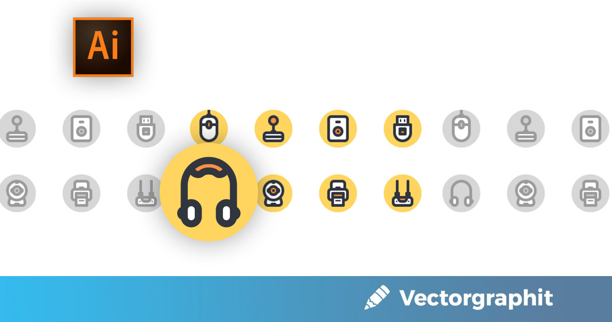 Create a Computer Peripherals Icon Set - 6th Part - Headphones Icon ...