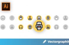 Create a Computer Peripherals Icon Set - 5th Part - Printer Icon ...